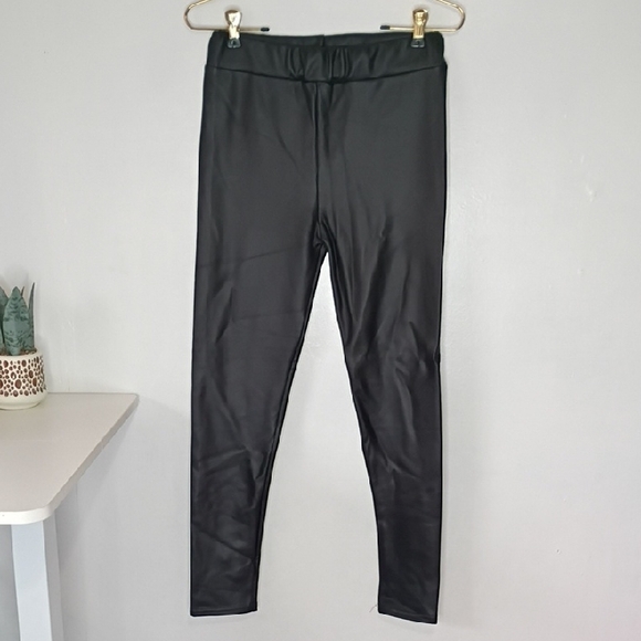 Venti6 Pants - Venti6 Black Faux Leather Leggings Lined Women's Large Stretchy